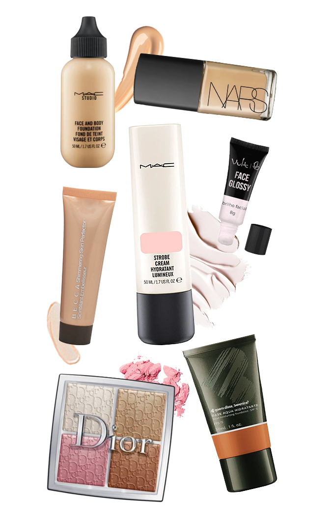 Produtos para efeito glow, glossy e iluminado