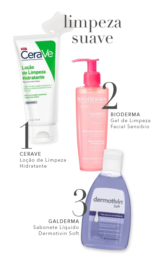 Produtos de limpeza da pele no inverno