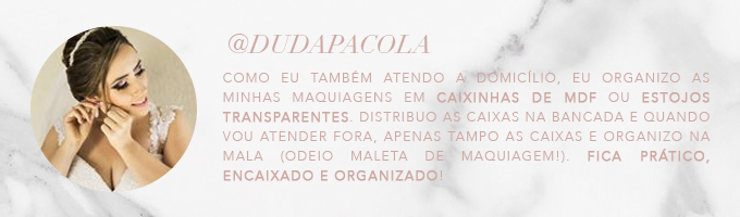 Como organizar a bancada de maquiagem - Brigitte Calegari Como organizar a bancada de maquiagem - Brigitte Calegari
